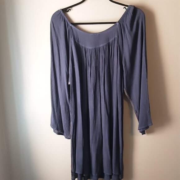 Shoreline New Blue Rayon Flowy Tunic Dress One Size - Picture 9 of 15